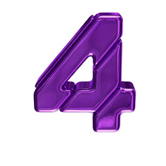 Purple symbol made of diagonal blocks. number 4