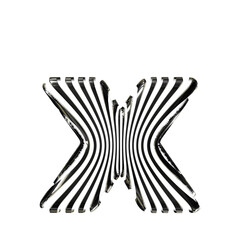 White symbol with ultra thin black straps. letter x