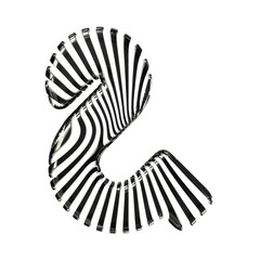 White symbol with ultra thin black straps