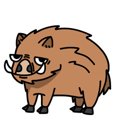 cute boar transparent background vector illustration