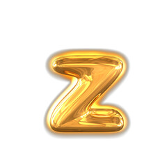 Gold inflatable symbol with glow. letter z