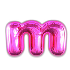Purple inflatable symbol with glow. letter m