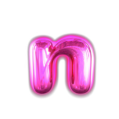 Purple inflatable symbol with glow. letter n