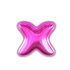 Purple inflatable symbol with glow. letter x