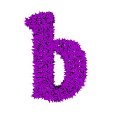 Symbol from purple leaves. letter b