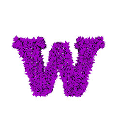 Symbol from purple leaves. letter w
