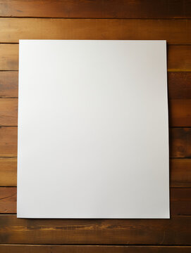 Blank piece of drafting paper on wooden desk. AI generative