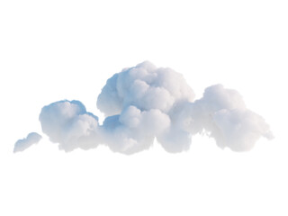3d rendering. Cloud clip art isolated on white background. Fluffy cumulus. Fantasy sky