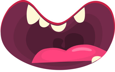 Funny cartoon monster mouth full of teeth.  Illustration for mask or party decoration..