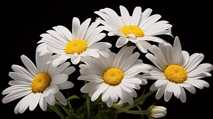 A vase filled with white and yellow flowers