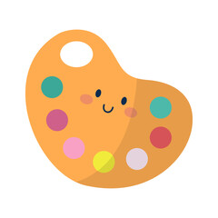 Vector pallette paint school supply on white