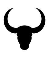 bull with horns on a white background