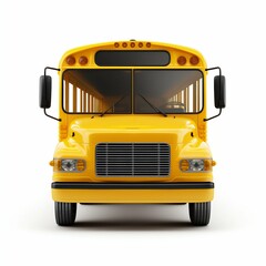 Fototapeta premium Classic Yellow School Bus Front View. Generative ai