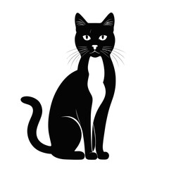 Black and white cat vector 