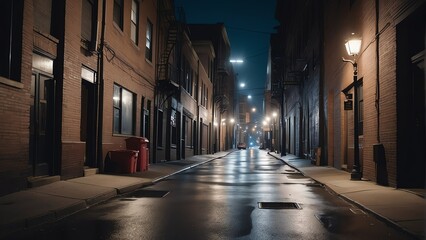 Fototapeta na wymiar Street alley on Columbia at night from Generative AI