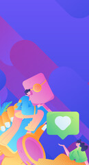 Festive Shopping E-Commerce Online Shopping People Flat Vector Concept Operation Hand Drawn Illustration
