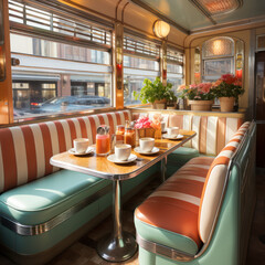 Retro Diner Vibes: Vintage Colored Stripes from the 1950s