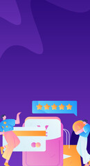 Festive Shopping E-Commerce Online Shopping People Flat Vector Concept Operation Hand Drawn Illustration
