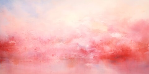 Obraz premium Abstract pink and red watercolor clouds on a soft pastel background, suitable for design textures or backdrops.
