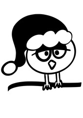 Funny Owl Wearing Santa Hat SVG Vector