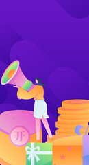 Festive Shopping E-Commerce Online Shopping People Flat Vector Concept Operation Hand Drawn Illustration
