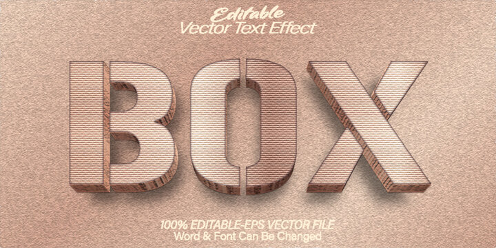 Box Vector Text Effect Editable Alphabet Package Empty Carton Cardboard
