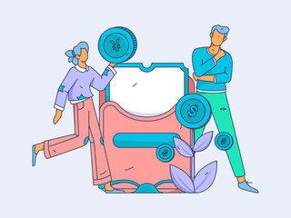 Festive Shopping E-Commerce Online Shopping People Flat Vector Concept Operation Hand Drawn Illustration
