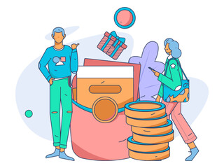 Festive Shopping E-Commerce Online Shopping People Flat Vector Concept Operation Hand Drawn Illustration
