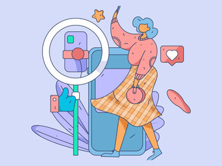 Festive Shopping E-Commerce Online Shopping People Flat Vector Concept Operation Hand Drawn Illustration
