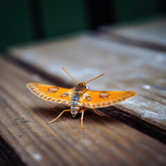 Tangerine Moth: Dreamy Wooden Plank