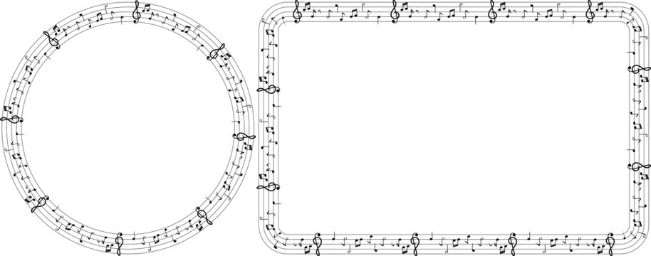 frame with note music ornament with copy space