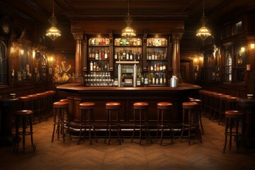 Old bar. Background with selective focus and copy space - obrazy, fototapety, plakaty