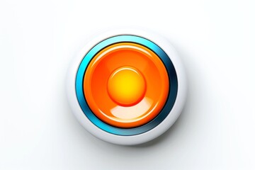 Abstract high tech multicolor button on white background