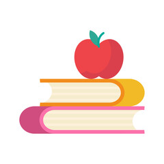 Vector books and apple school design vector illustration on white background