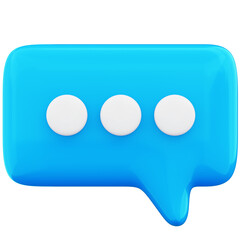 3d chat message speech bubble icon on transparent background