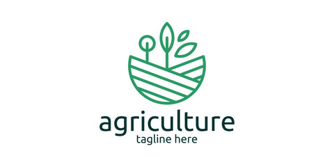 agricultural logo design with minimalist line style.