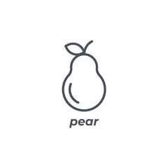 Vector sign of the pear symbol isolated on a white background. icon color editable.