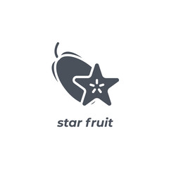 Vector sign of the star fruit symbol isolated on a white background. icon color editable.