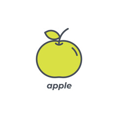 Vector sign of the apple symbol isolated on a white background. icon color editable.