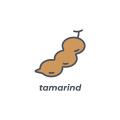 Vector sign of the tamarind symbol isolated on a white background. icon color editable.