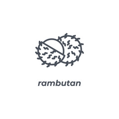 Vector sign of the rambutan symbol isolated on a white background. icon color editable.