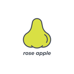 Vector sign of the rose apple symbol isolated on a white background. icon color editable.