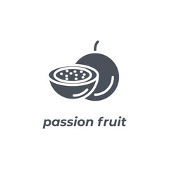 Vector sign of the passion fruit symbol isolated on a white background. icon color editable.