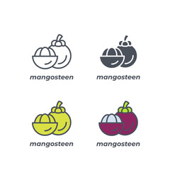 Vector sign of the mangosteen symbol isolated on a white background. icon color editable.