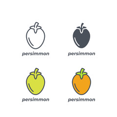 Vector sign of the persimmon symbol isolated on a white background. icon color editable.