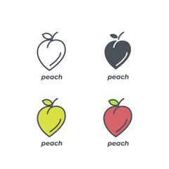 Vector sign of the peach symbol isolated on a white background. icon color editable.