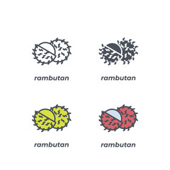 Vector sign of the rambutan symbol isolated on a white background. icon color editable.