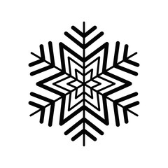 Vector snowflake icon. black isolated silhouette. christmas and winter vector illustration