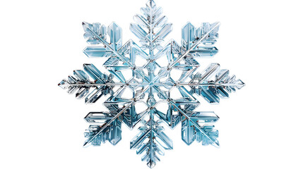 Crystal Clarity: High-Resolution Snow Crystal on a Transparent Background