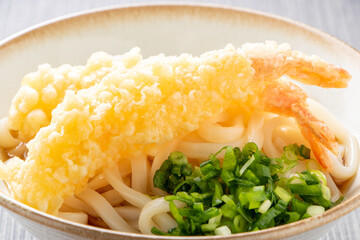 海老天ぶっかけうどん(冷)のアップ。
